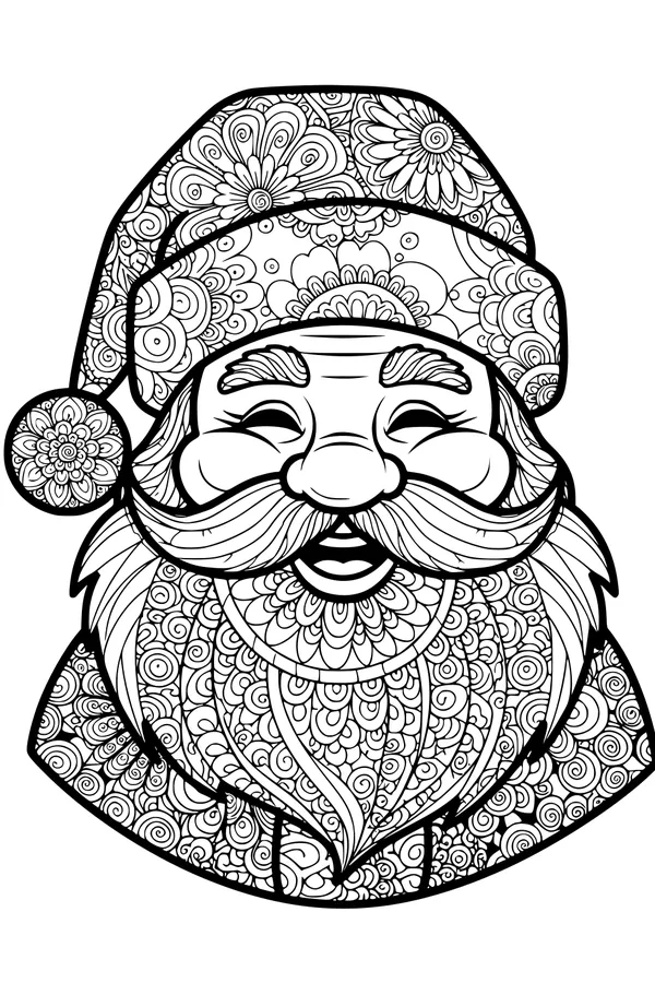 Jolly Santa in Swirls