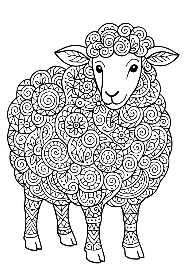 Swirly Wool Sheep and Her Fancy Coat