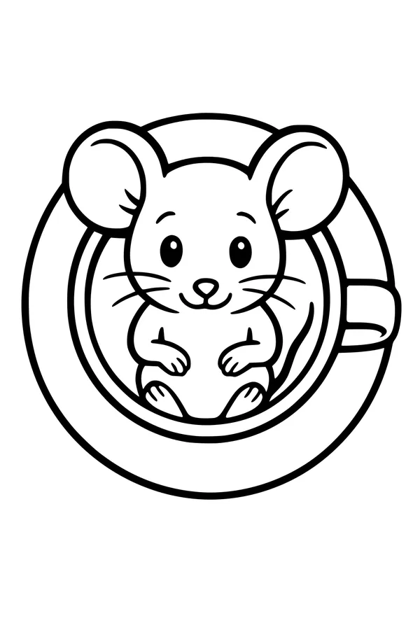 Peekaboo Mouse in a Teacup