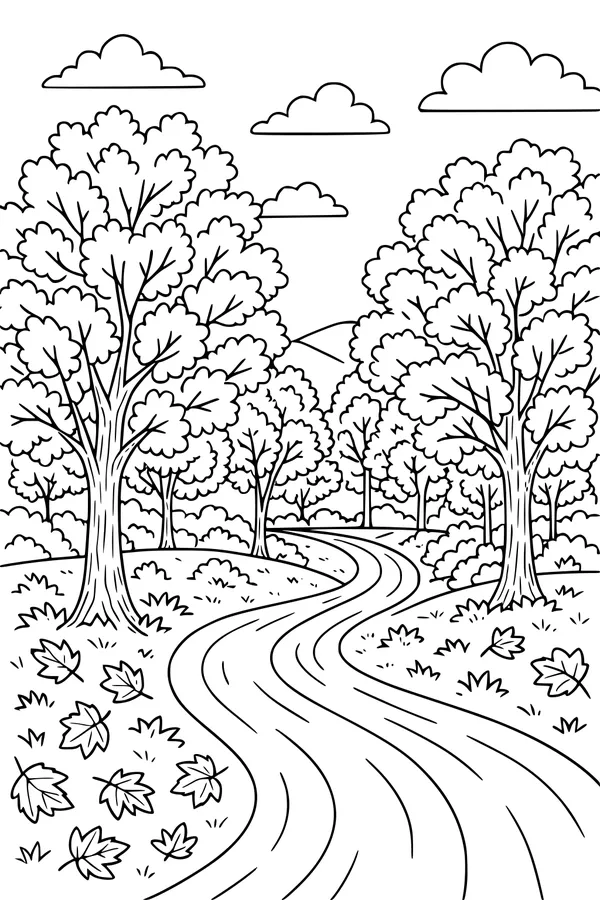 Leafy Path to Thanksgiving Woods