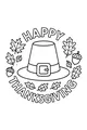 Happy Thanksgiving Hat and Leaf Wreath
