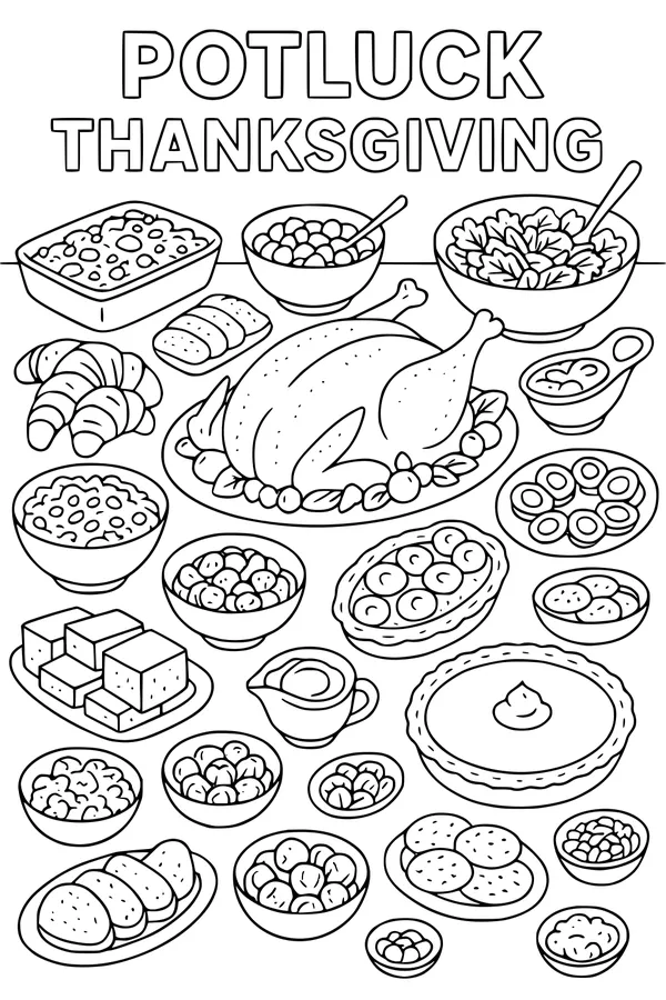 Potluck Table of Thanksgiving Treats