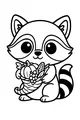 Raccoon with Harvest Horn of Plenty