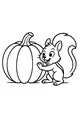 Pumpkin Hug with Happy Squirrel