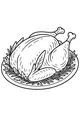 Big Thanksgiving Turkey on Leafy Plate