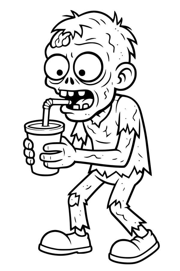 Thirsty Zombie Boy Takes a Slurp