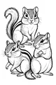 Three Busy Chipmunks in the Meadow
