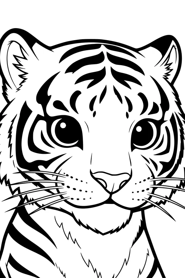 Big-Eyed Tiger Peeks from the Jungle