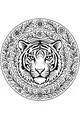Tiger in the Jungle Flower Circle
