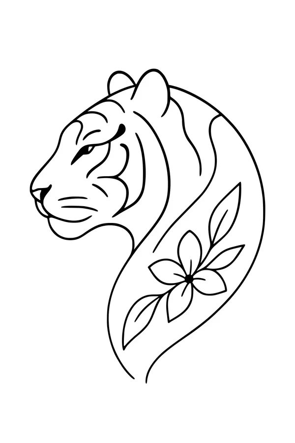 Tiger with a Wild Flower Mane
