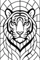 Mosaic Tiger Stares Through the Jungle