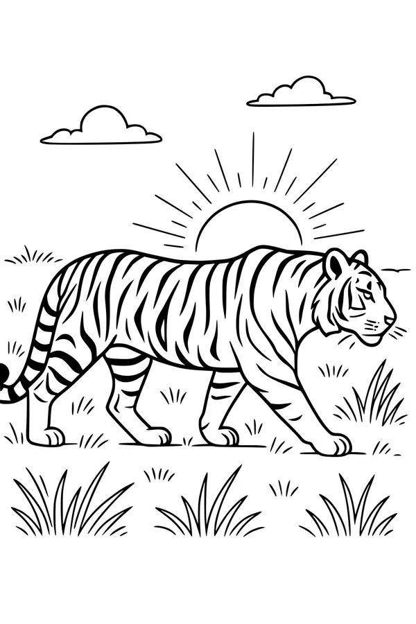 Sunrise Stroll for a Stripy Tiger