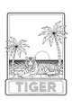 Sunset Lounge with a Striped Tiger