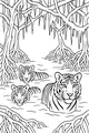 Swimming Tigers in the Mangrove Forest