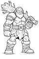 Free Giant Warrior Coloring Page - Bearded Titan With Tree Trunk (Printable PDF)