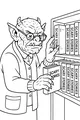 Free Troll Librarian Coloring Page - Scary Stories Library Scene (Printable PDF)