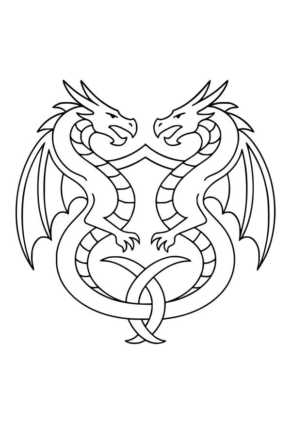Twin Dragons Knot Emblem