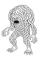 Free Monster Coloring Page - Braided Tentacle Creature Roaring (Printable PDF)