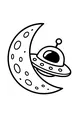 Moon Peekaboo With a UFO