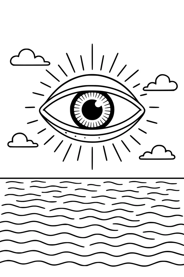UFO Eye Above the Ocean