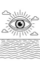 UFO Eye Above the Ocean