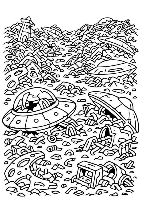Crashed Saucers in Rocky Space