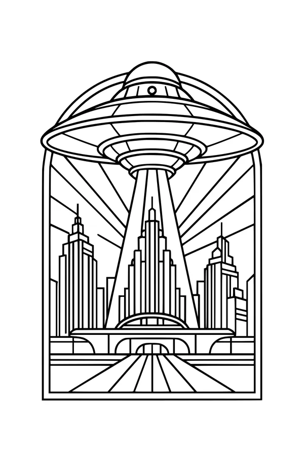 Saucer Beam Over Downtown Towers