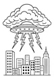 UFO Storm Over City Towers