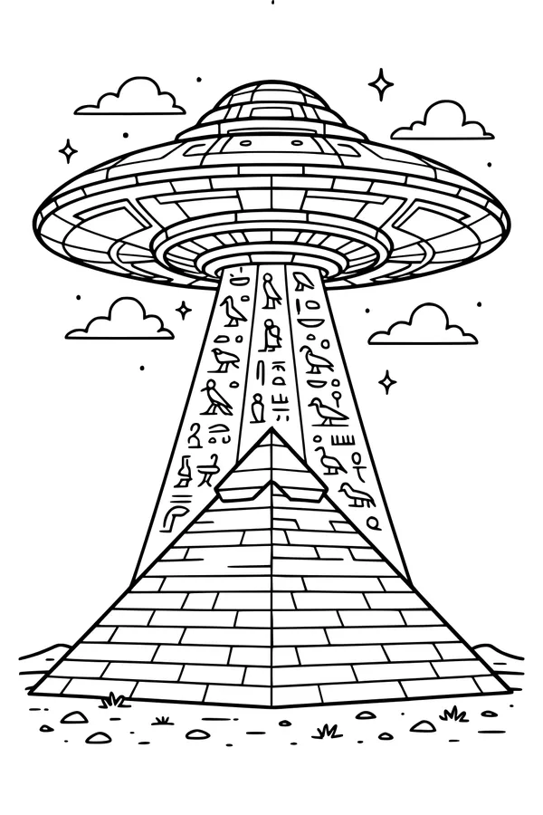 UFO Lights the Pyramid