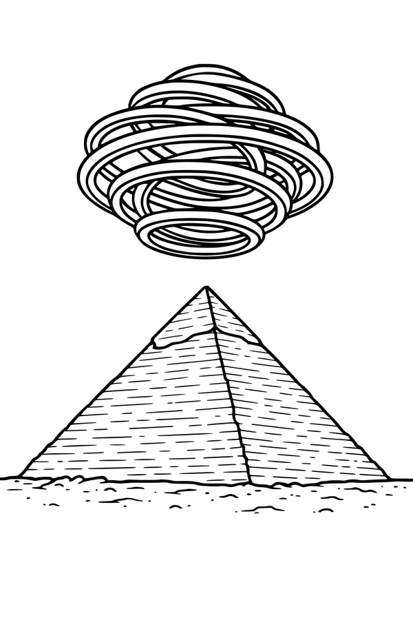 Swirly Saucer Over the Pyramid