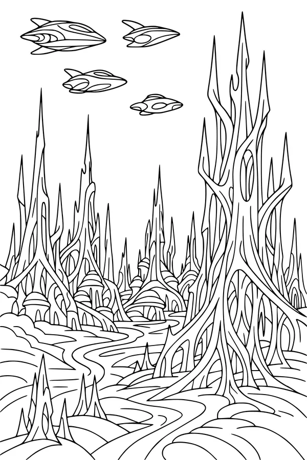 UFOs Above Twisty Spire Valley