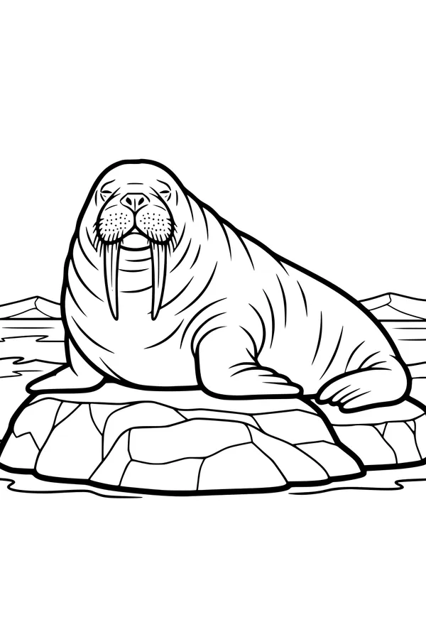 Mr. Walrus Lounges on His Icy Rock