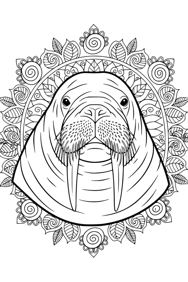 Grand Walrus in the Leafy Circle