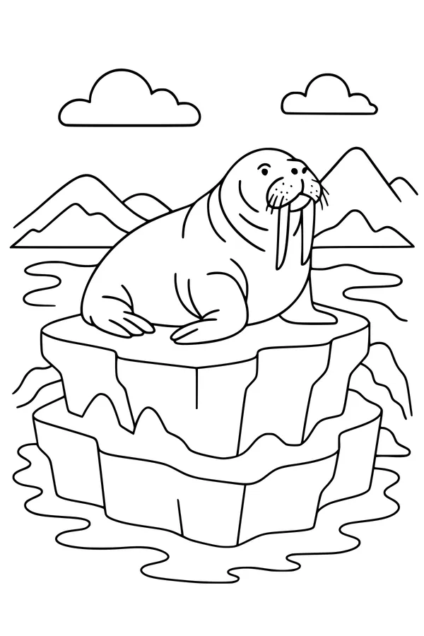 Walrus King On His Iceberg Throne