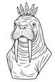 Regal Walrus With a Seaweed Crown
