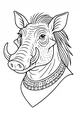 Wilbur the Warthog with Fancy Necklace