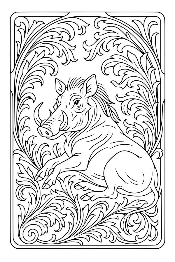 Warthog in the Leafy Hideout
