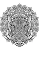 Warthog Surrounded by a Garden of Flowers