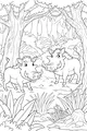Warthogs Strolling Through the Shady Forest