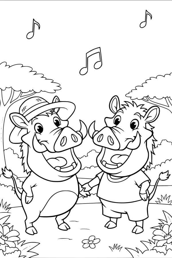 Singing Warthog Friends in the Sun