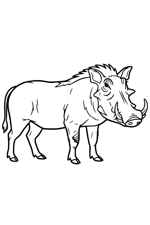 Big-Tusked Warthog In The Tall Grass