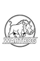 Curly-Tailed Warthog in a Round Badge
