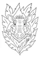 Warthog Peeks Through the Leaves