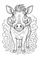 Warthog With Curly Tusks and Wild Hair