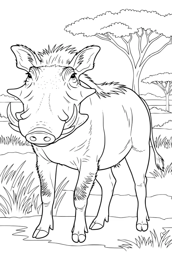 Warthog Stroll on the Savannah