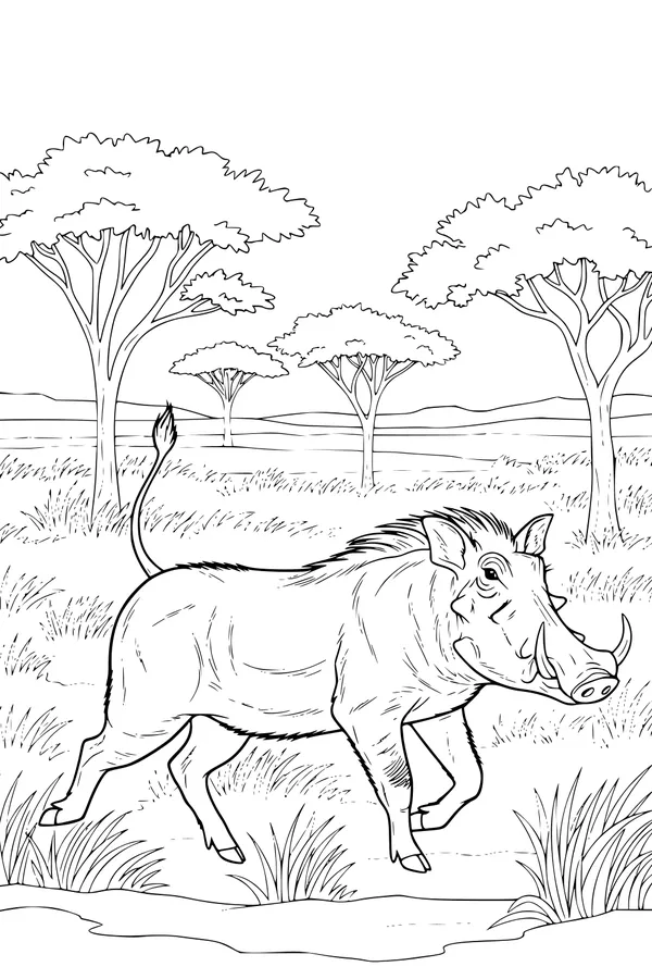 Warthog Takes a Bold Stroll