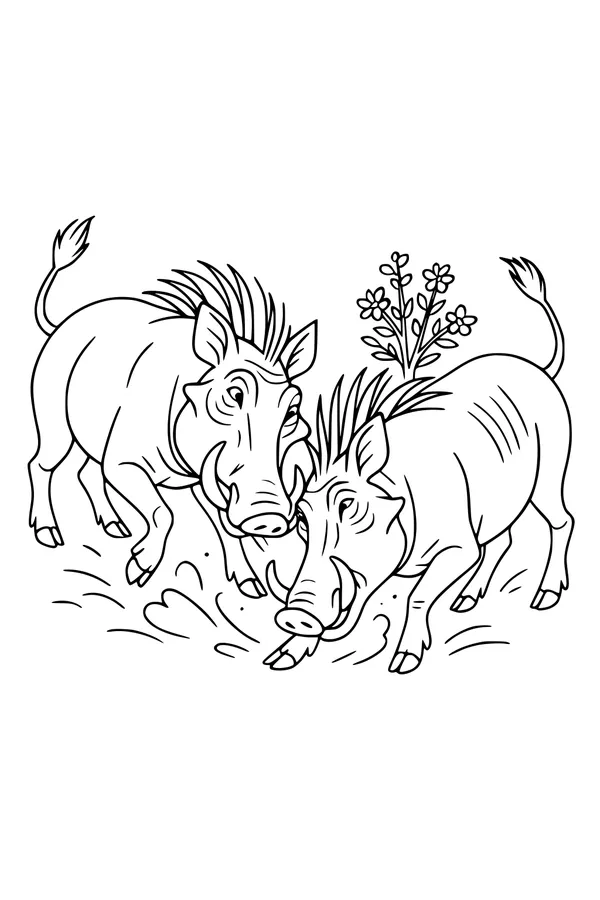 Mud Puddle Warthog Romp