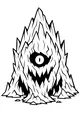 Free Rock Elemental Coloring Page - Watchful Mountain Spirit With One Eye (Printable PDF)