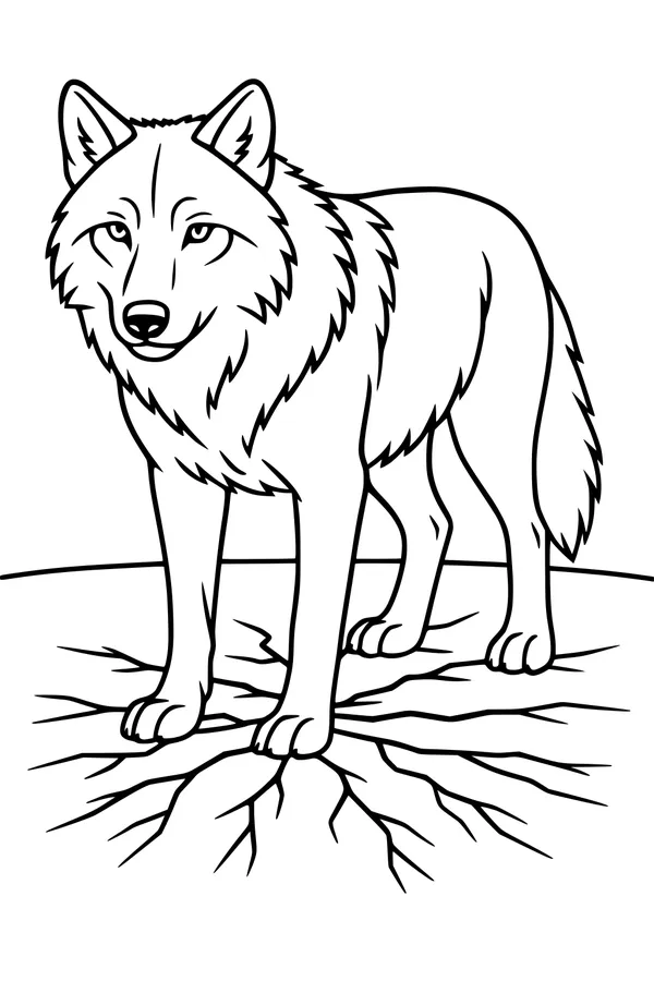 Watchful Wolf on Quiet Ground
