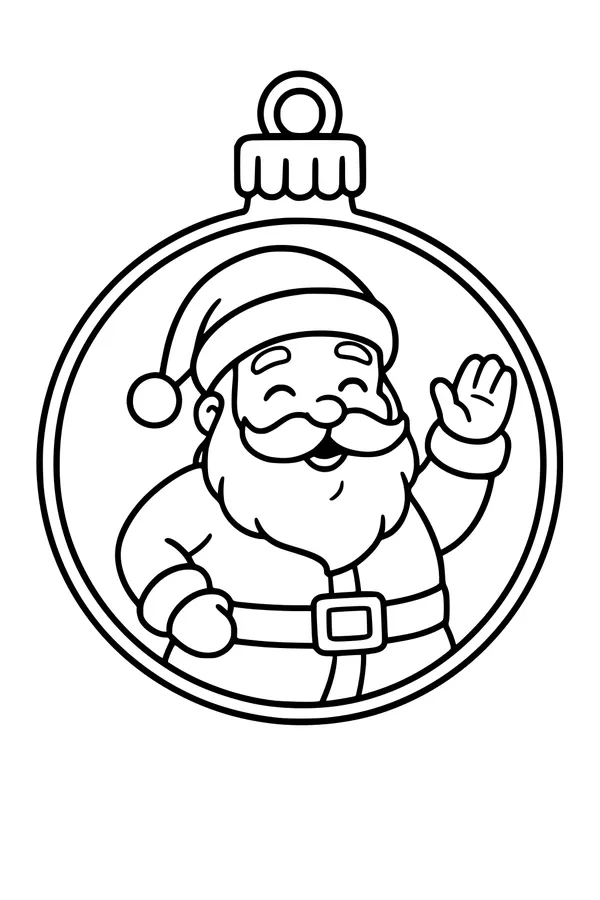 Santa Waves from a Jolly Ornament